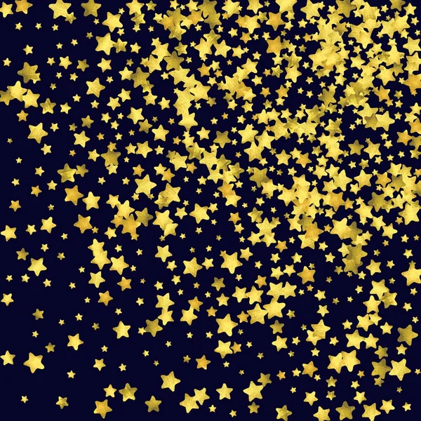 Звездные конфетти на черном фоне . — стоковый вектор