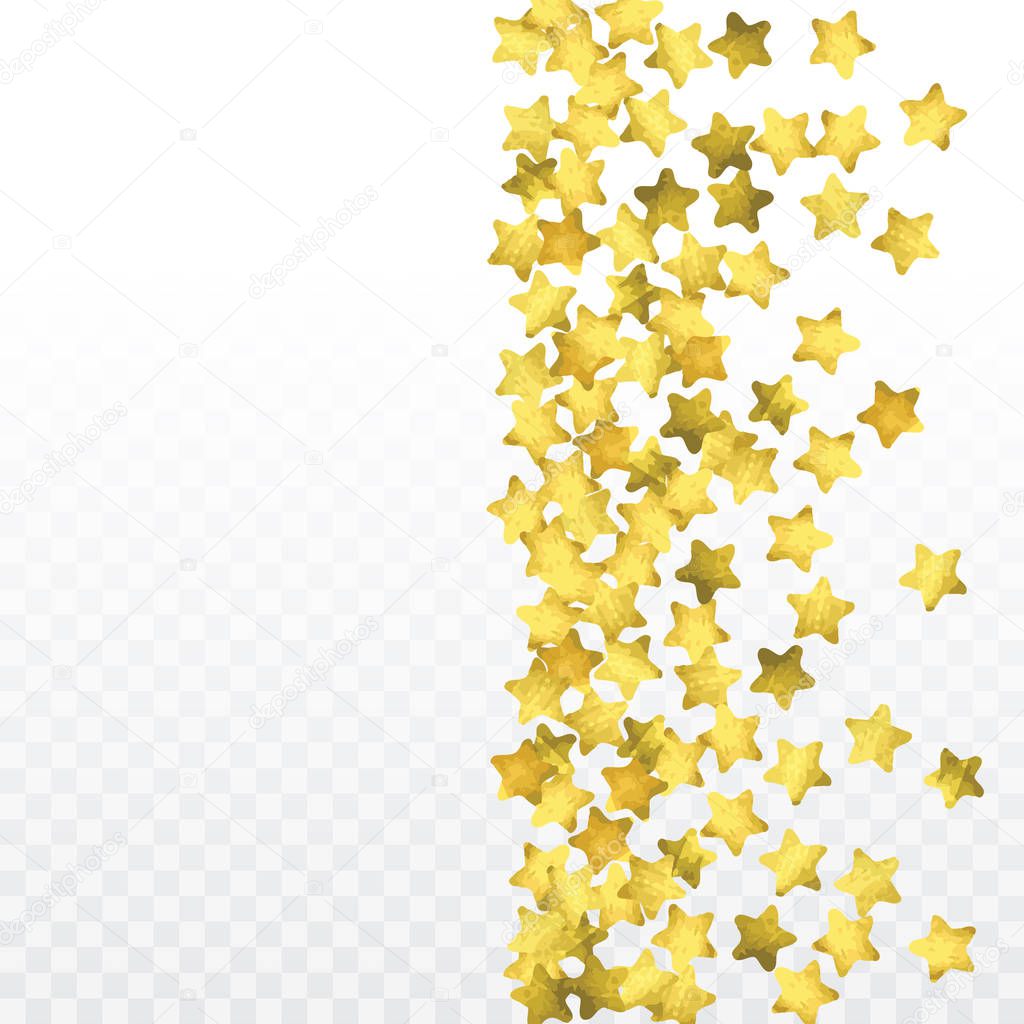 Star confetti isolated on transparent background. 