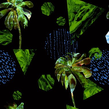 Geometrik palmiye desen. 