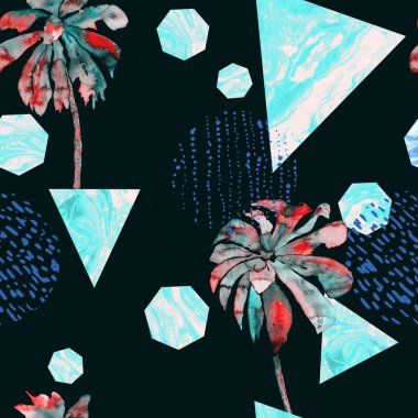 Geometrik palmiye desen. 