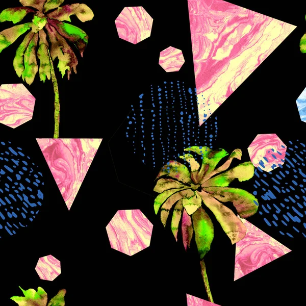 Geometrik palmiye desen. 