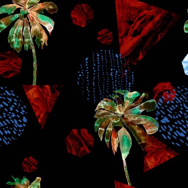 Geometrik palmiye desen. 