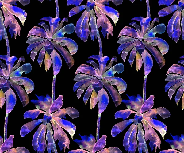 Palm minta. Egzotikus akvarell Seamless Pattern — Stock Fotó