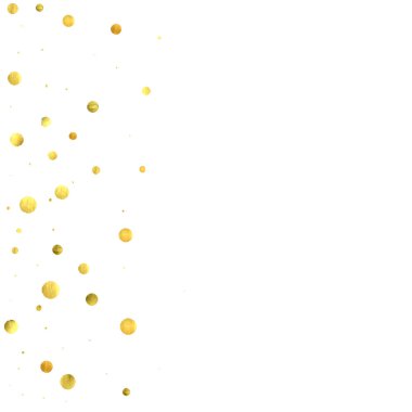 Düşen konfeti. Beyaz arka plan üzerinde izole vektör altın daireler. 