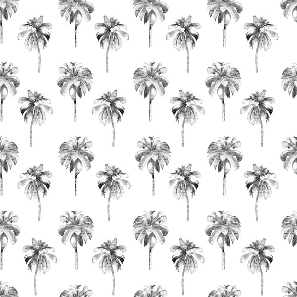 Palm Pattern. Padrão sem costura aquarela exótica — Fotografia de Stock