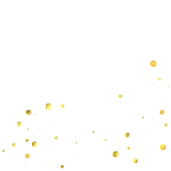 Konfettiregen. Vektor goldene Kreise isoliert auf weißem Hintergrund. — Stockvektor