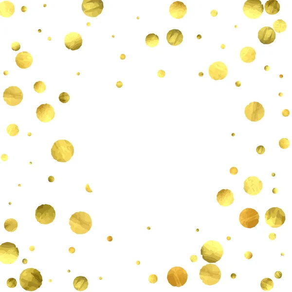 Dalende confetti. Vector gouden cirkels geïsoleerd op witte achtergrond. — Stockvector