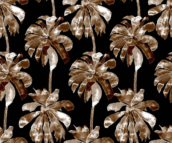 Palm Pattern. Exotic Watercolor Seamless Pattern