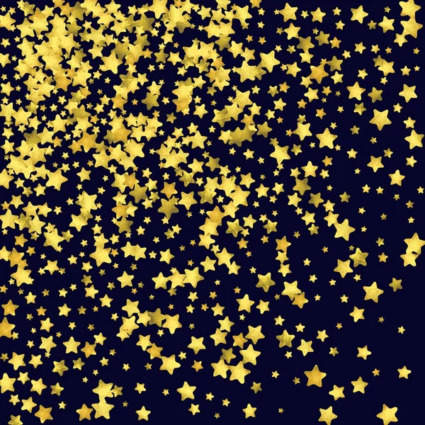 Confettis étoile isolé sur fond noir . — Image vectorielle