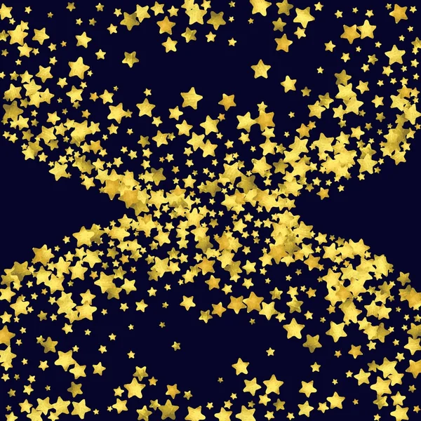 Confettis étoile isolé sur fond noir . — Image vectorielle