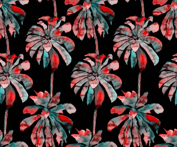 Palm Pattern. Modèle sans couture aquarelle exotique — Photo