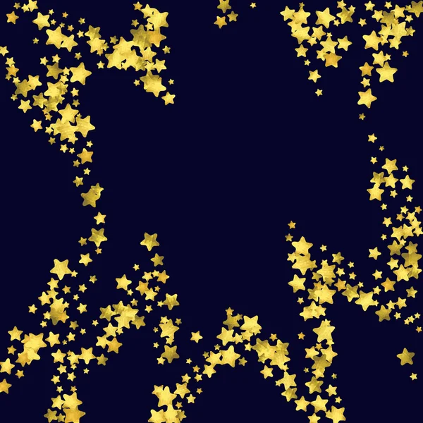 Star confetti isolado no fundo preto . — Vetor de Stock