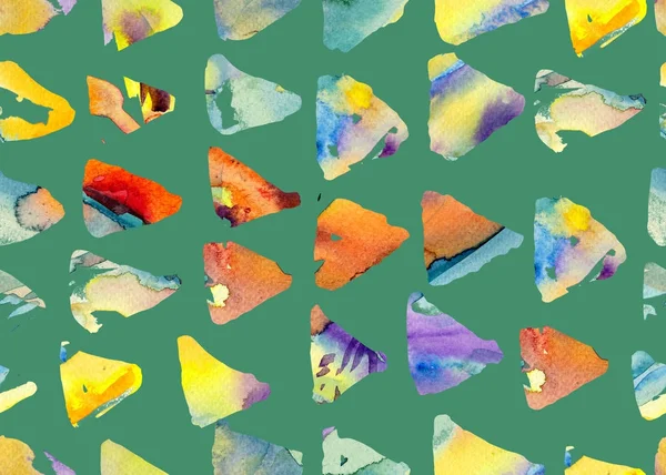 水彩の三角形のパターン。単純な幾何学的なシームレス パターン. — ストック写真