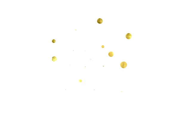 Falling confetti. Vector golden circles isolated on white background. — Stock Vector