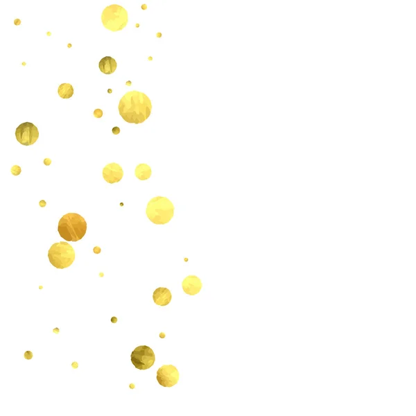 Csökkenő konfetti. Vektor arany körök elszigetelt fehér background. — Stock Vector