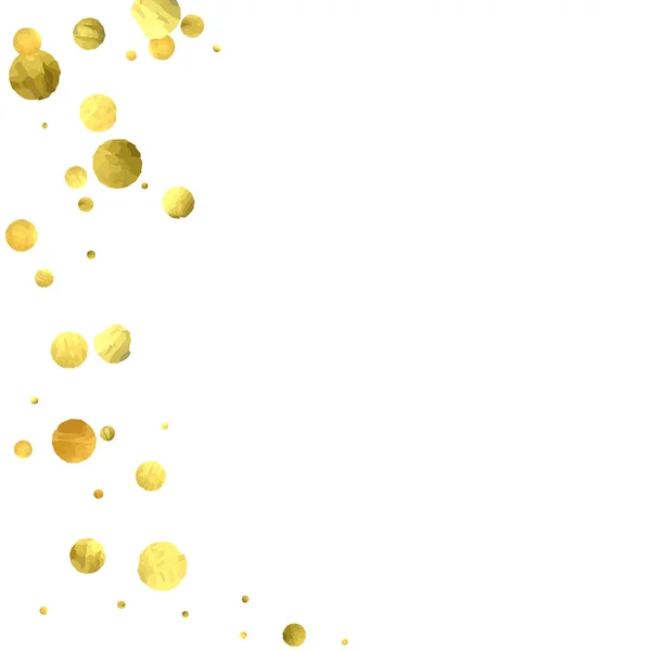 Falling confetti. Vector golden circles isolated on white background. — Stock Vector