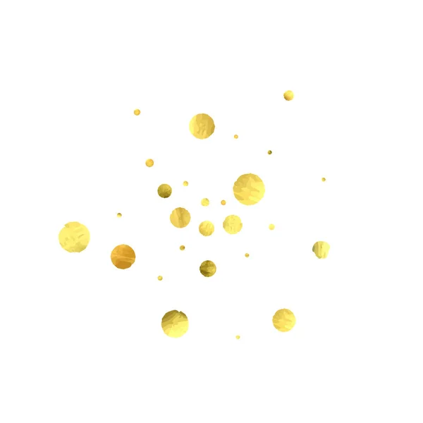Caída de confeti. Círculos dorados vectoriales aislados sobre fondo blanco . — Archivo Imágenes Vectoriales