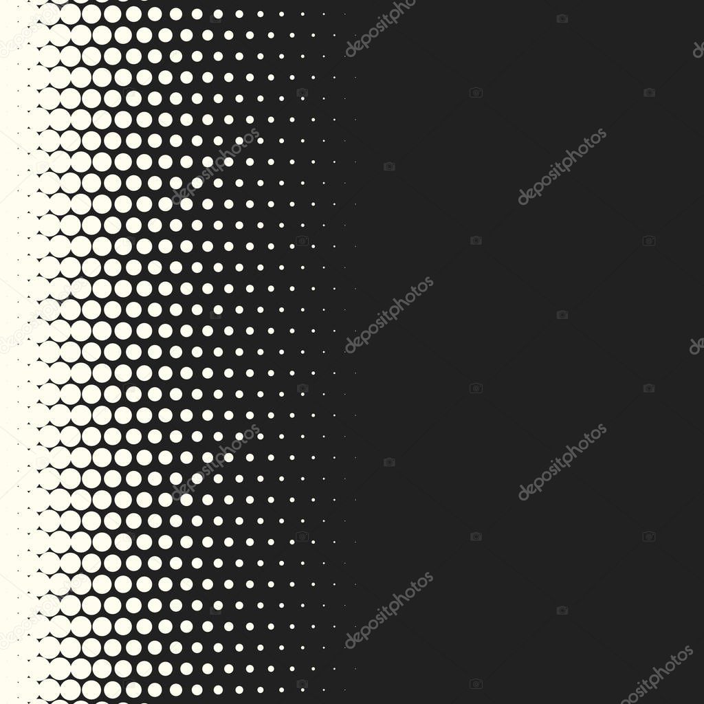 Vector monochrome circles halftone background. 