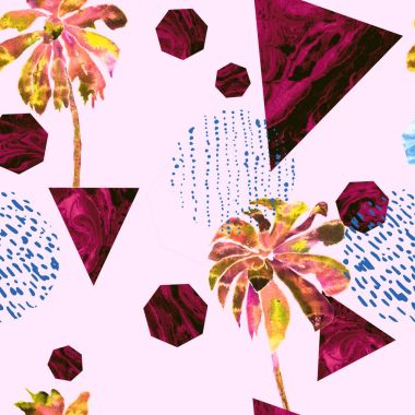 Geometrik palmiye desen. 