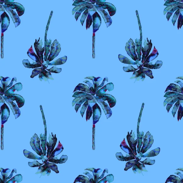 Palmiye desen. Egzotik suluboya Seamless Modeli