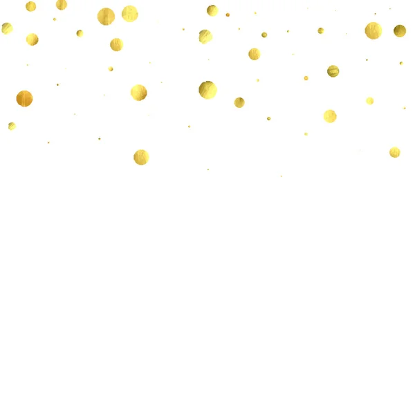 Dalende confetti. Vector gouden cirkels geïsoleerd op witte achtergrond. — Stockvector