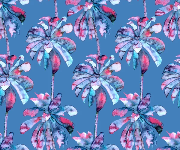 Palmiye desen. Egzotik suluboya Seamless Modeli