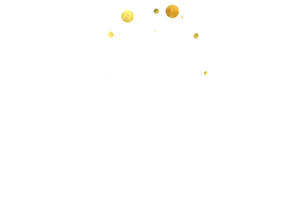 Falling confetti. Vector golden circles isolated on white background. — Stock Vector