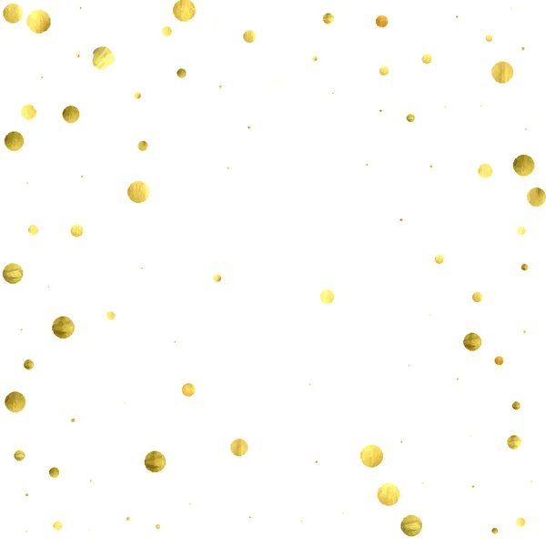 Csökkenő konfetti. Vektor arany körök elszigetelt fehér background. — Stock Vector