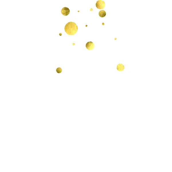 Falling confetti. Vector golden circles isolated on white background. — Stock Vector