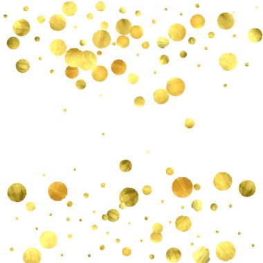 Düşen konfeti. Beyaz arka plan üzerinde izole vektör altın daireler. 