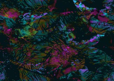 Sulu Boya desen boyalı. 