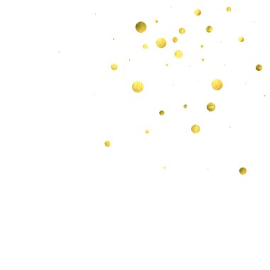 Düşen konfeti. Beyaz arka plan üzerinde izole vektör altın daireler. 