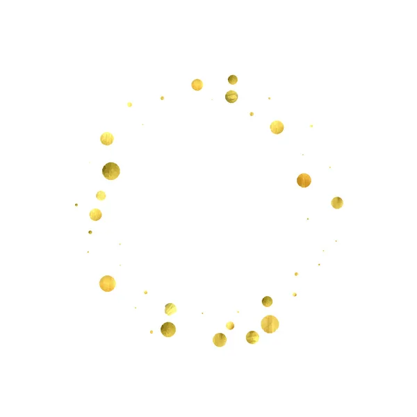 Caída de confeti. Círculos dorados vectoriales aislados sobre fondo blanco . — Archivo Imágenes Vectoriales