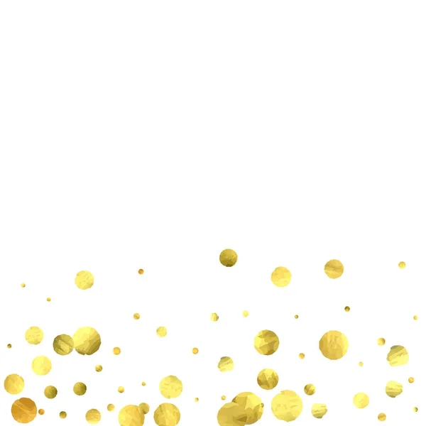 Dalende confetti. Vector gouden cirkels geïsoleerd op witte achtergrond. — Stockvector