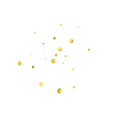 Düşen konfeti. Beyaz arka plan üzerinde izole vektör altın daireler. 