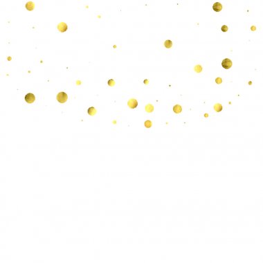Düşen konfeti. Beyaz arka plan üzerinde izole vektör altın daireler. 