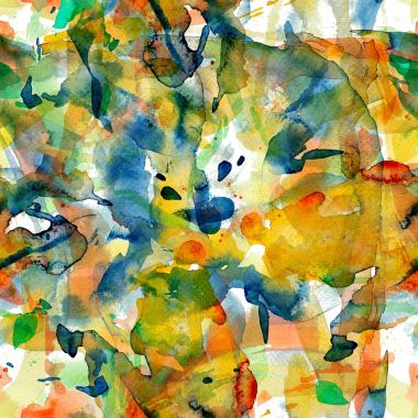 Soyut çizgiler, noktalar ve darbeleri ile sulu boya Dikişsiz desen.