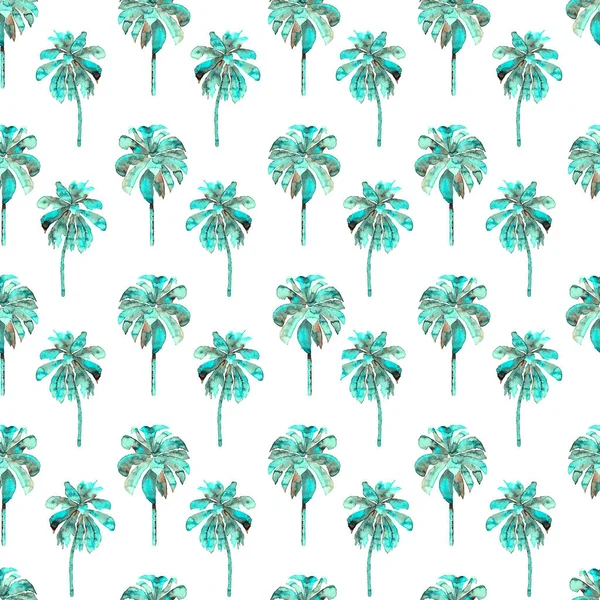 Palm Pattern. Exotic Watercolor Seamless Pattern — Stock Photo, Image