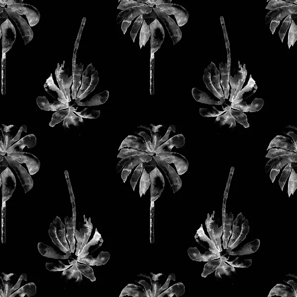 Palm Pattern. Padrão sem costura aquarela exótica — Fotografia de Stock