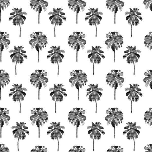 Palm Pattern. Padrão sem costura aquarela exótica — Fotografia de Stock