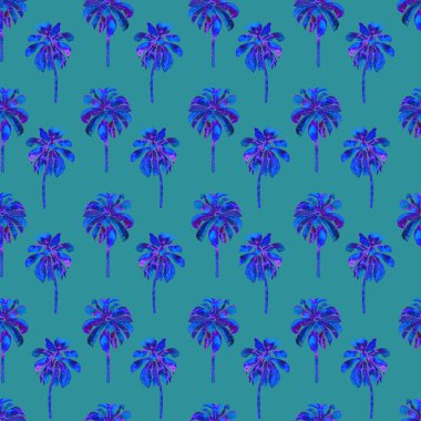 Palmiye desen. Egzotik suluboya Seamless Modeli