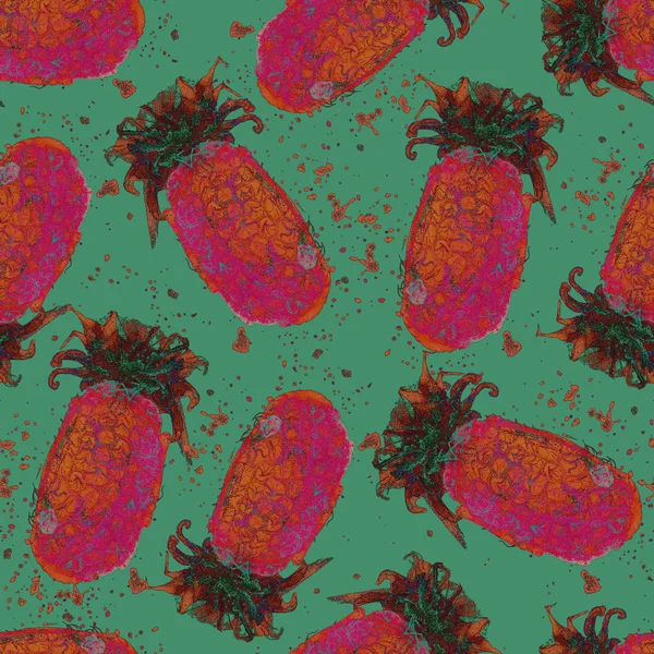 Pineapple pattern. Summer exotic print.