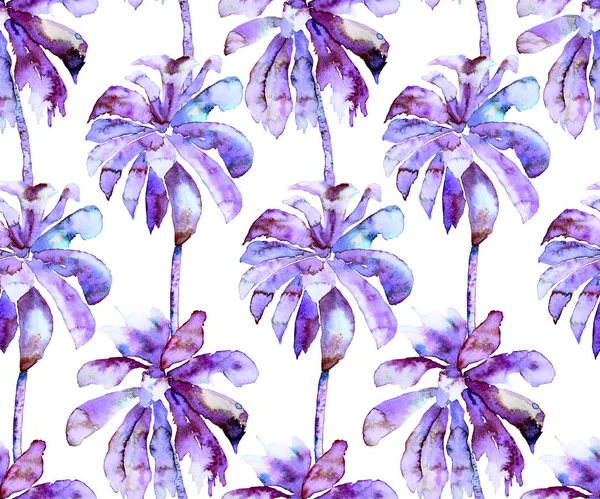 Palmiye desen. Egzotik suluboya Seamless Modeli