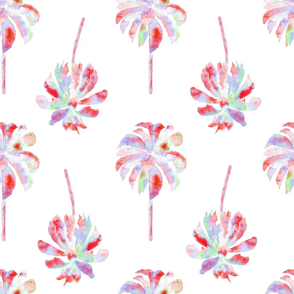 Palm minta. Egzotikus akvarell Seamless Pattern — Stock Fotó