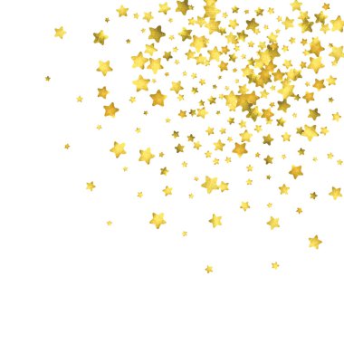 Yıldız konfeti. Altın rasgele konfeti arka plan