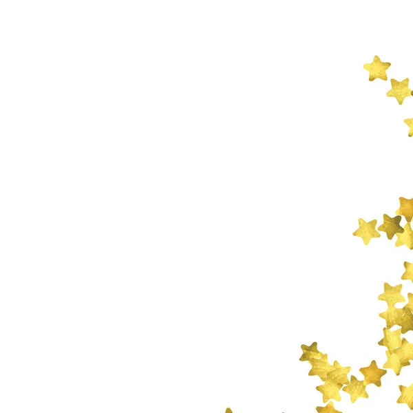 Star confetti. Gold random confetti background