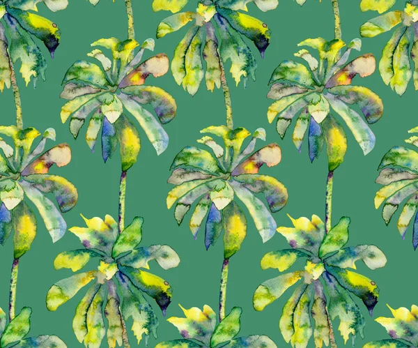 Palm minta. Egzotikus akvarell Seamless Pattern — Stock Fotó