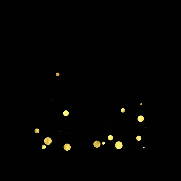 Golden confetti isolerad på svart bakgrund. — Stock vektor