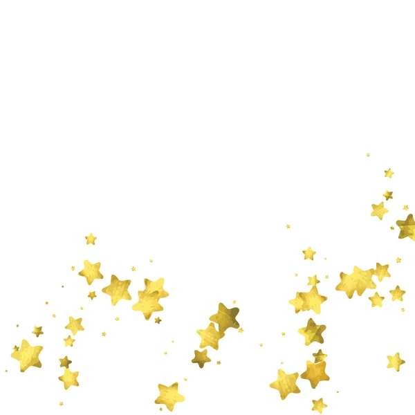 Stjärnan konfetti. Guld slumpmässiga konfetti bakgrund — Stock vektor