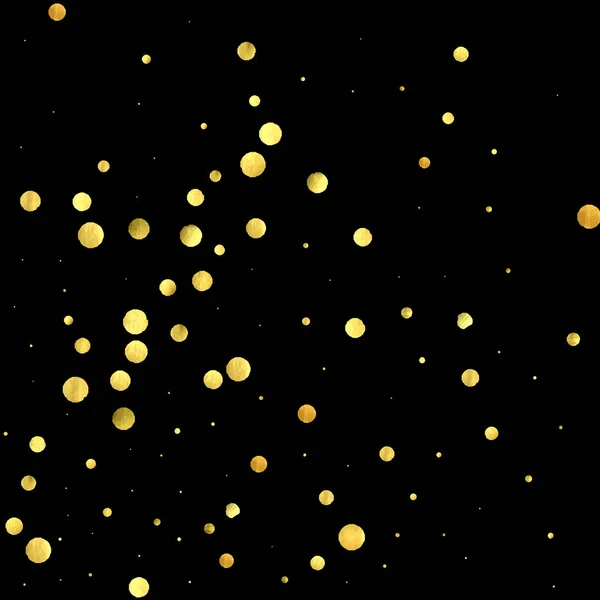 Golden confetti geïsoleerd op zwarte achtergrond. — Stockvector